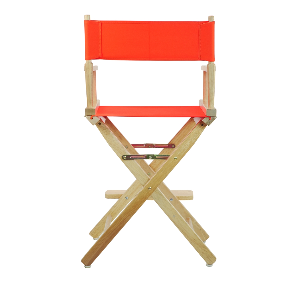 24" Director's Chair Natural Frame-Orange Canvas. Picture 4