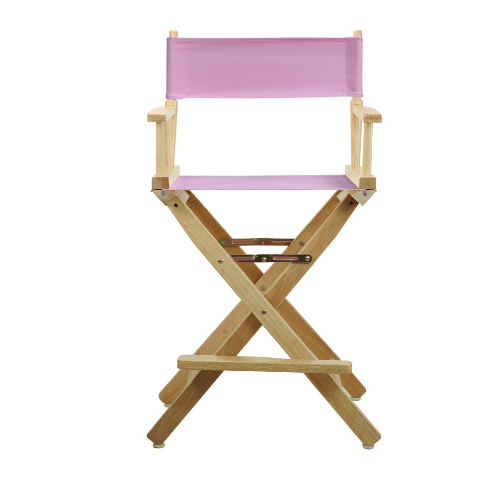 24" Director's Chair Natural Frame-Pink Canvas. Picture 1