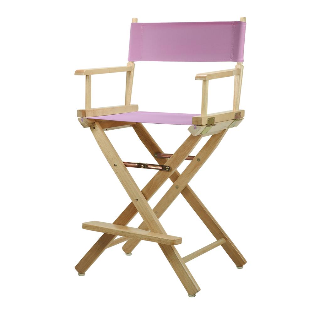 24" Director's Chair Natural Frame-Pink Canvas. Picture 5