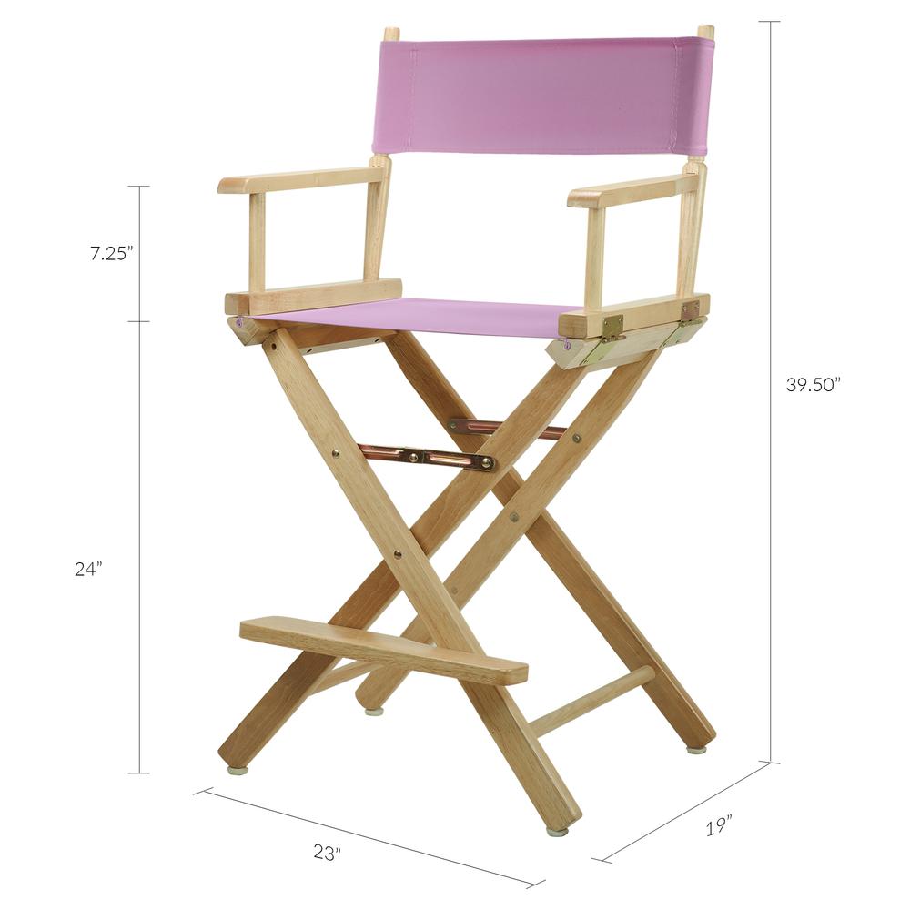 24" Director's Chair Natural Frame-Pink Canvas. Picture 6