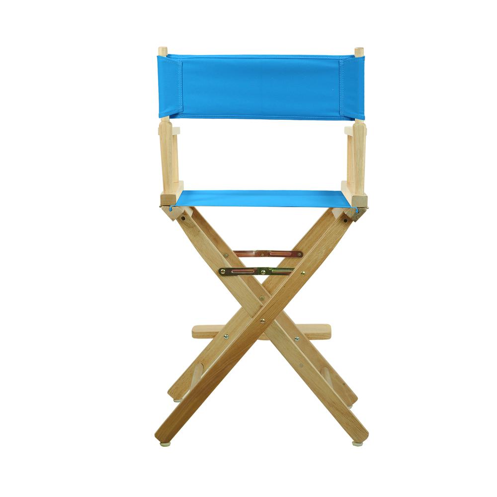 24" Director's Chair Natural Frame-Turquoise Canvas. Picture 4