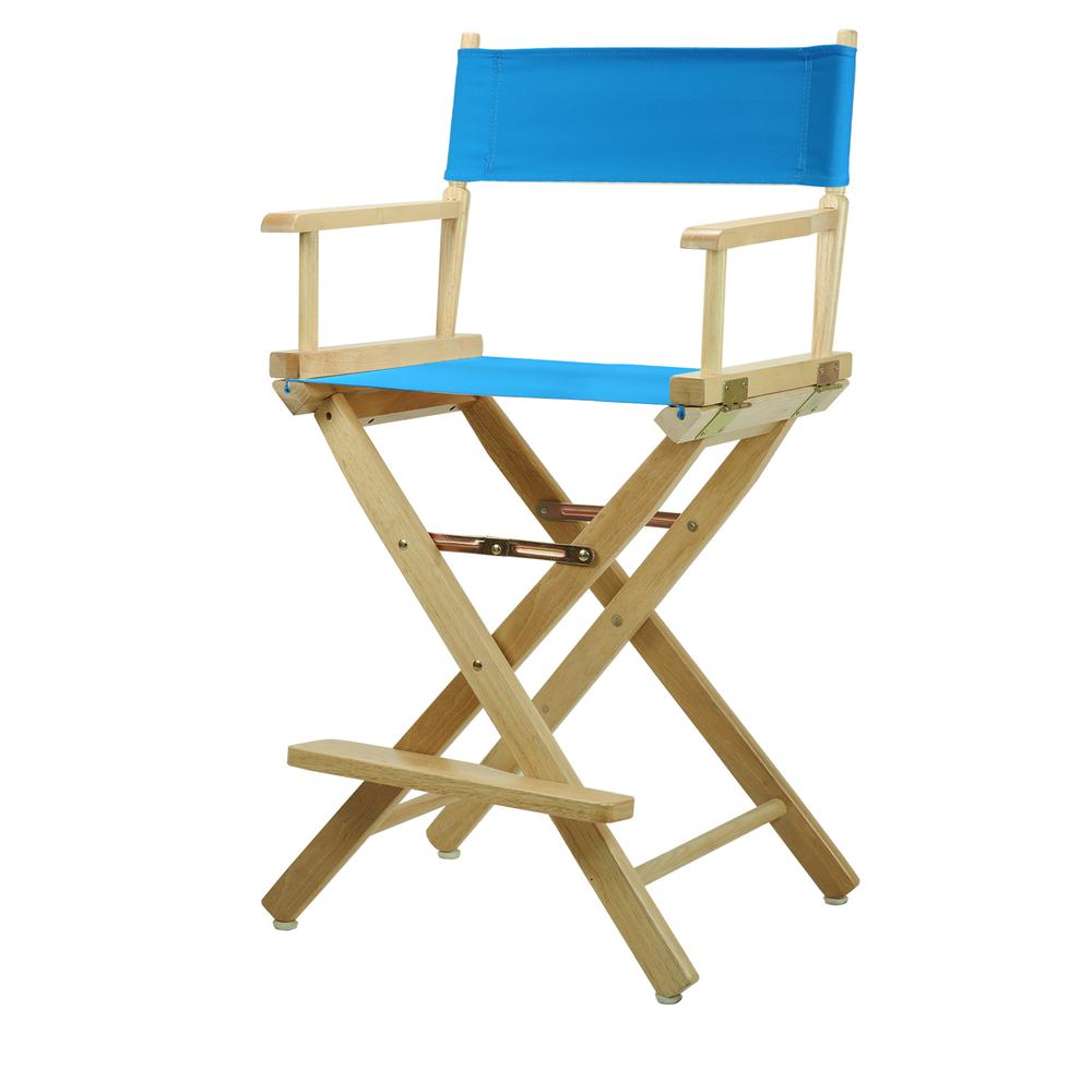 24" Director's Chair Natural Frame-Turquoise Canvas. Picture 5