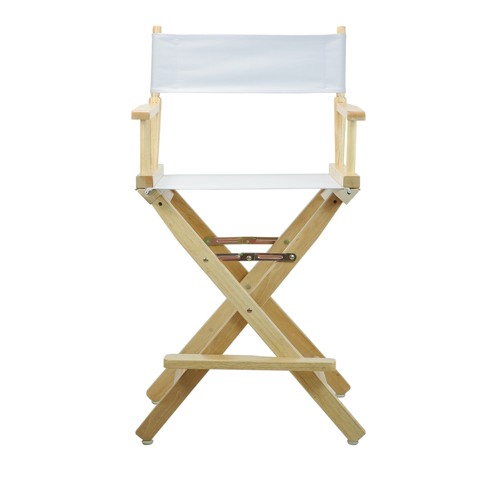 24" Director's Chair Natural Frame-White Canvas. Picture 1
