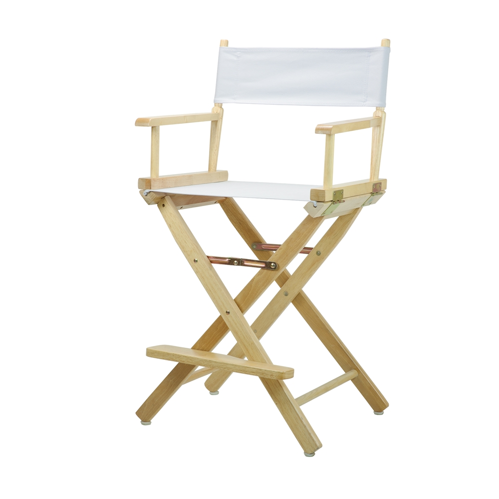 24" Director's Chair Natural Frame-White Canvas. Picture 2