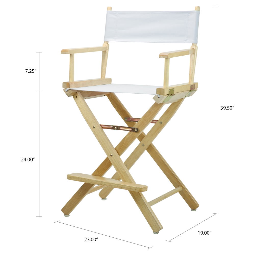 24" Director's Chair Natural Frame-White Canvas. Picture 5