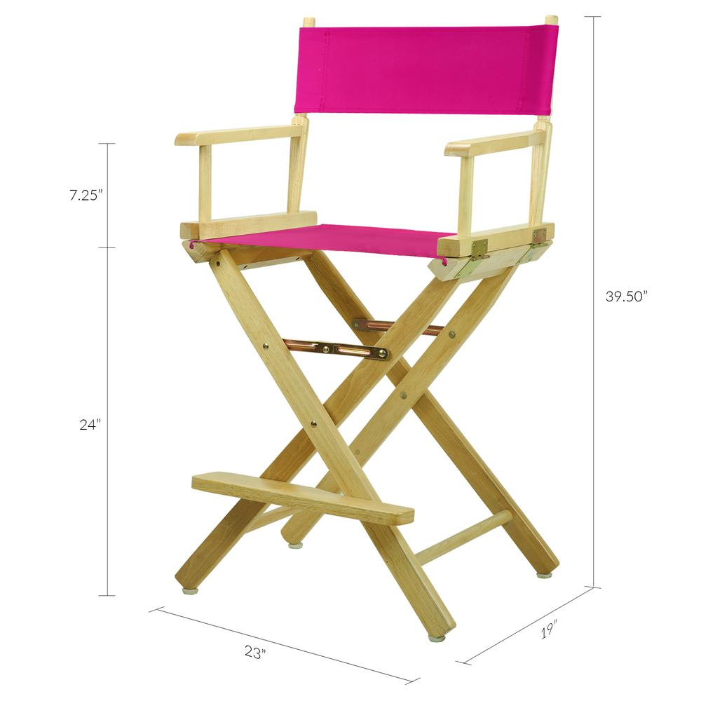 24" Director's Chair Natural Frame-Magenta Canvas. Picture 6