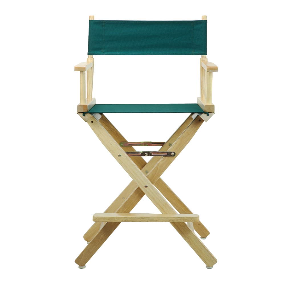 24" Director's Chair Natural Frame-Hunter Green Canvas. Picture 1