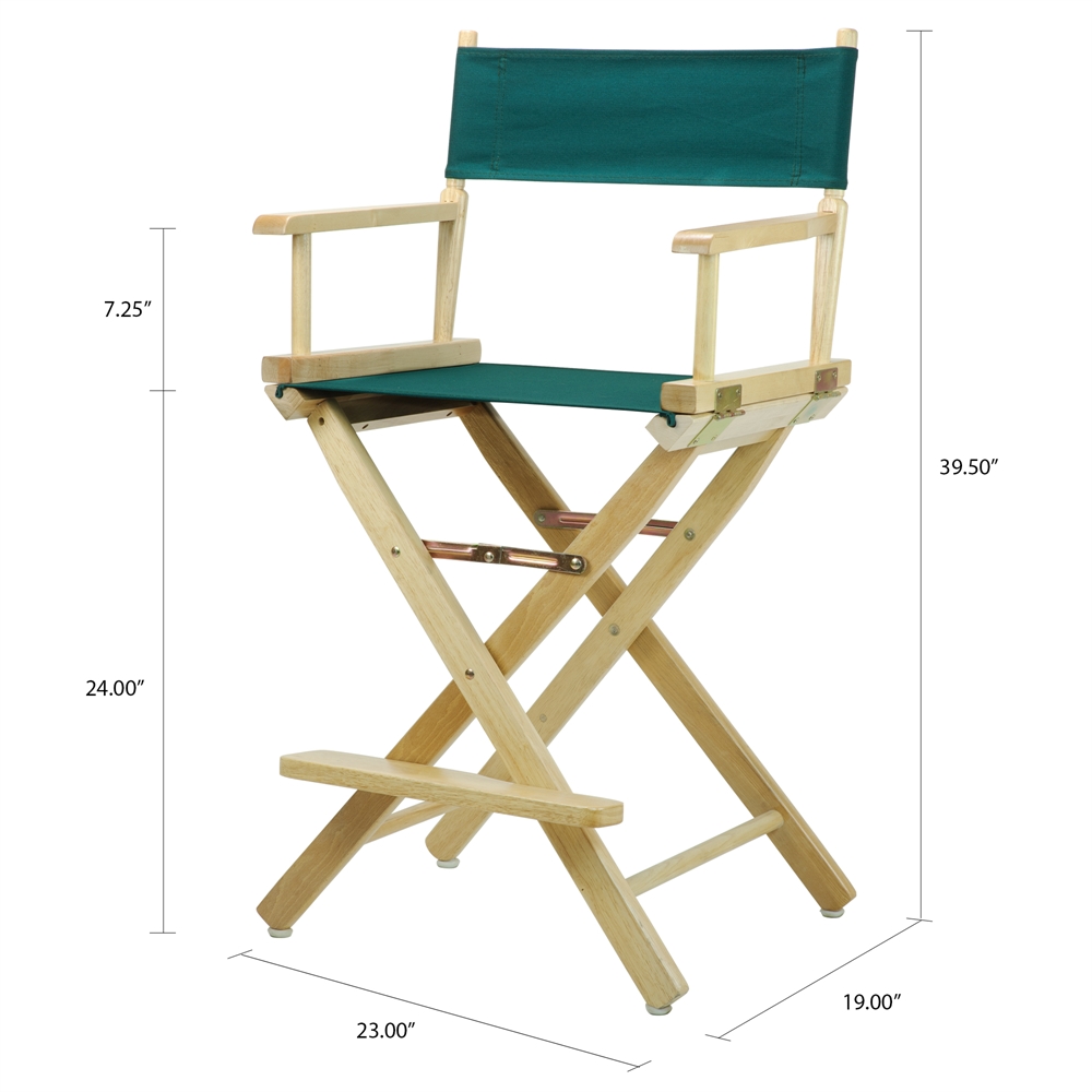 24" Director's Chair Natural Frame-Hunter Green Canvas. Picture 5