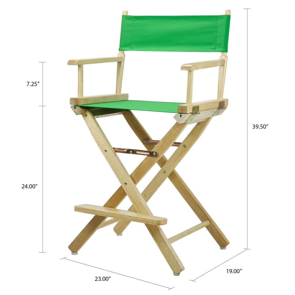 24" Director's Chair Natural Frame-Green Canvas. Picture 5