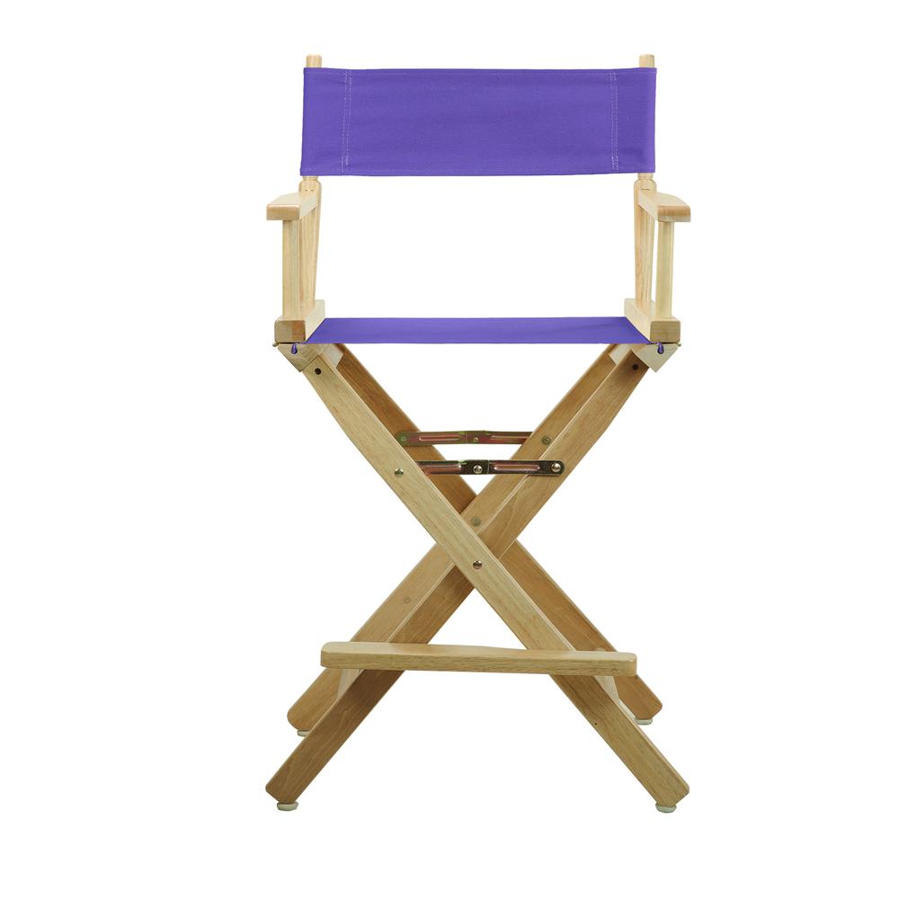 24" Director's Chair Natural Frame-Purple Canvas. Picture 1