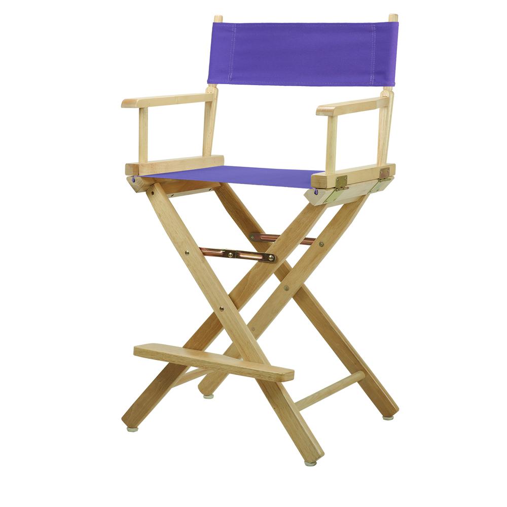24" Director's Chair Natural Frame-Purple Canvas. Picture 5