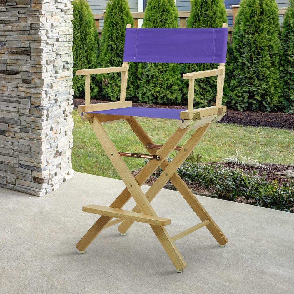 24" Director's Chair Natural Frame-Purple Canvas. Picture 7