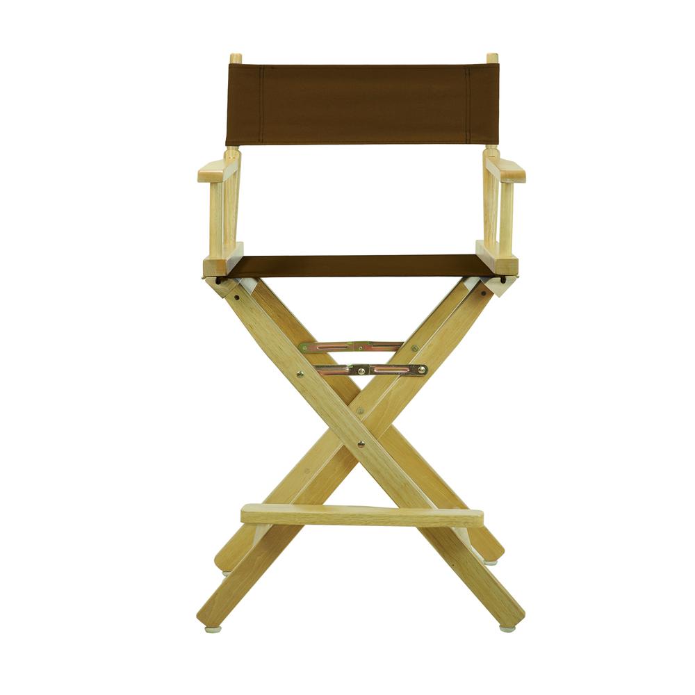 24" Director's Chair Natural Frame-Brown Canvas. Picture 1