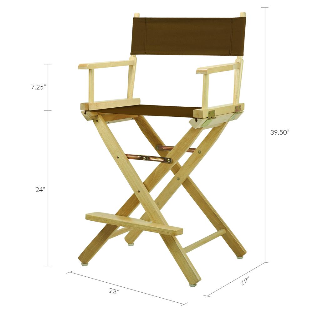 24" Director's Chair Natural Frame-Brown Canvas. Picture 6