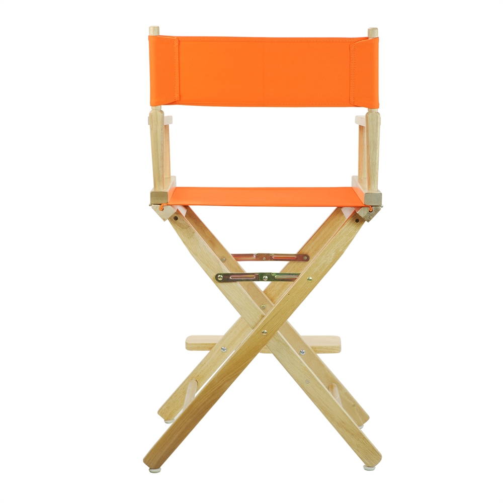 24" Director's Chair Natural Frame-Tangerine Canvas. Picture 3