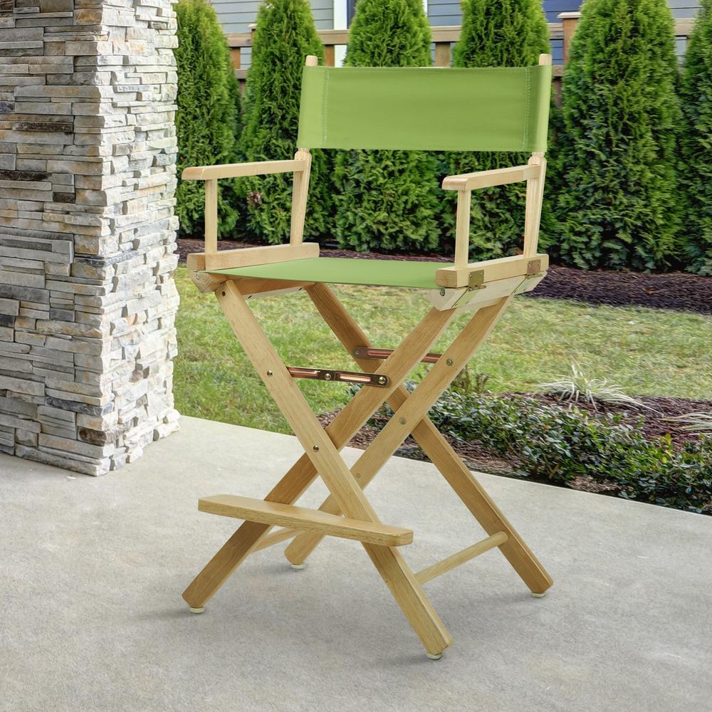 24" Director's Chair Natural Frame-Lime Green Canvas. Picture 7