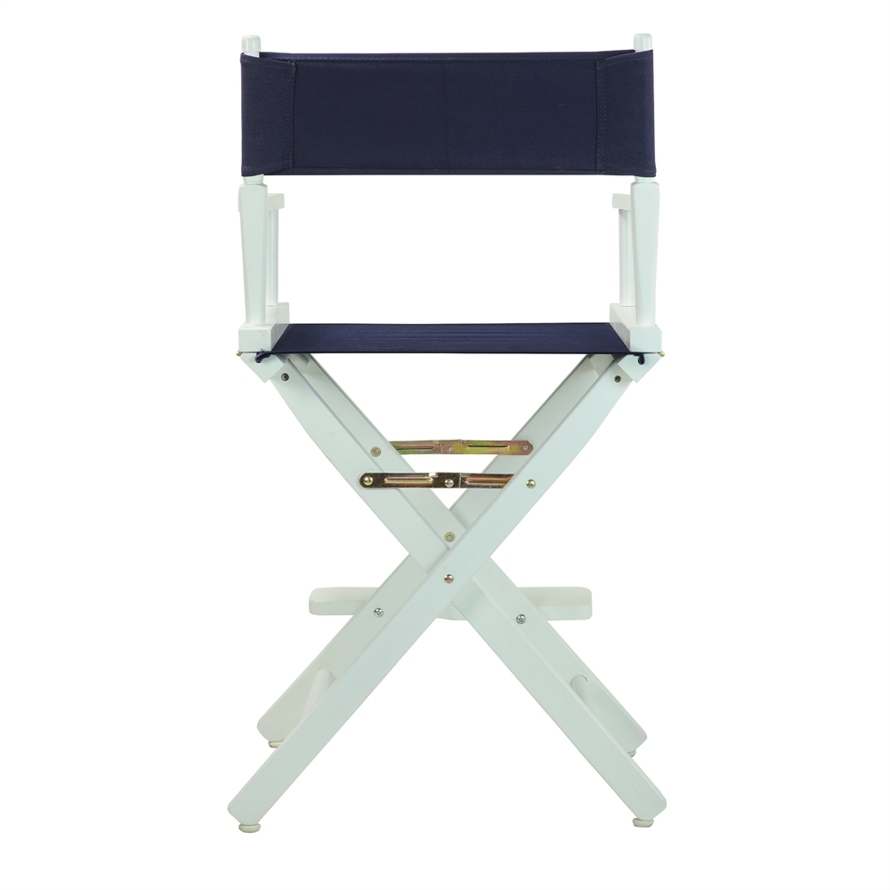 24" Director's Chair White Frame-Navy Blue Canvas. Picture 4