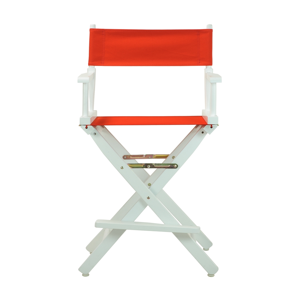 24" Director's Chair White Frame-Red Canvas. Picture 2