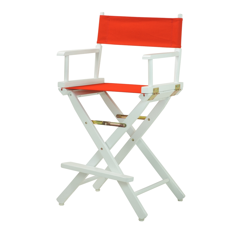 24" Director's Chair White Frame-Red Canvas. The main picture.
