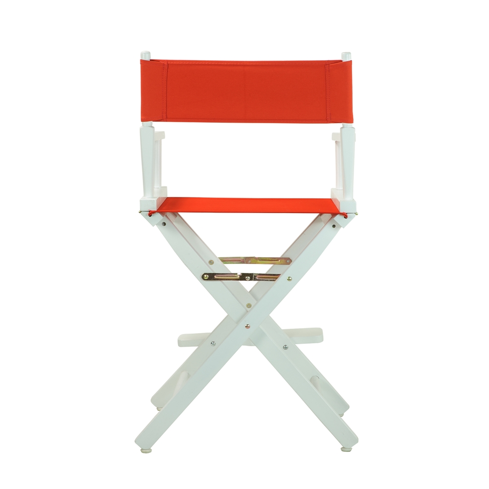 24" Director's Chair White Frame-Red Canvas. Picture 4