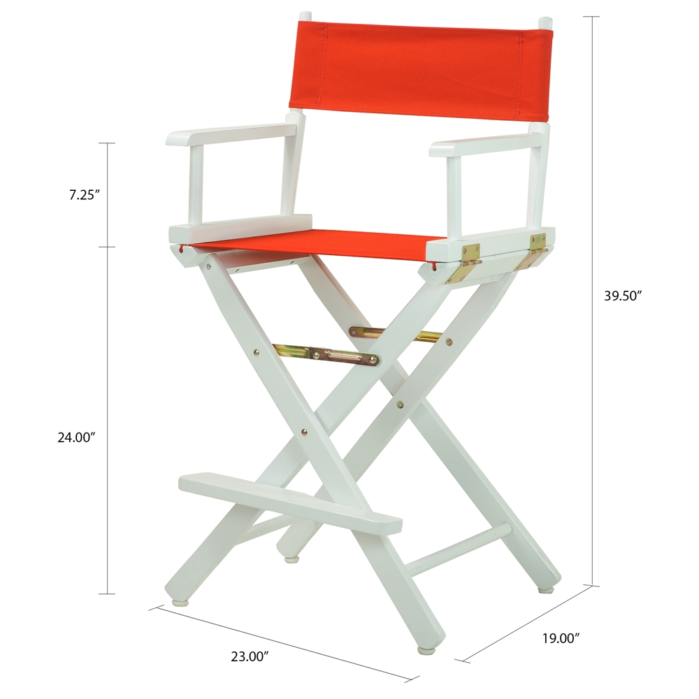 24" Director's Chair White Frame-Red Canvas. Picture 5