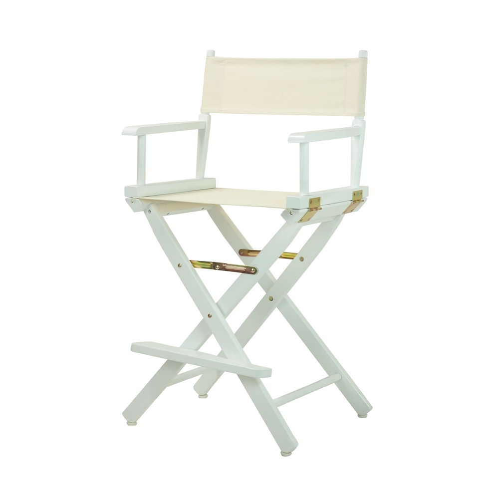 24" Director's Chair White Frame-Natural/Wheat Canvas. Picture 2