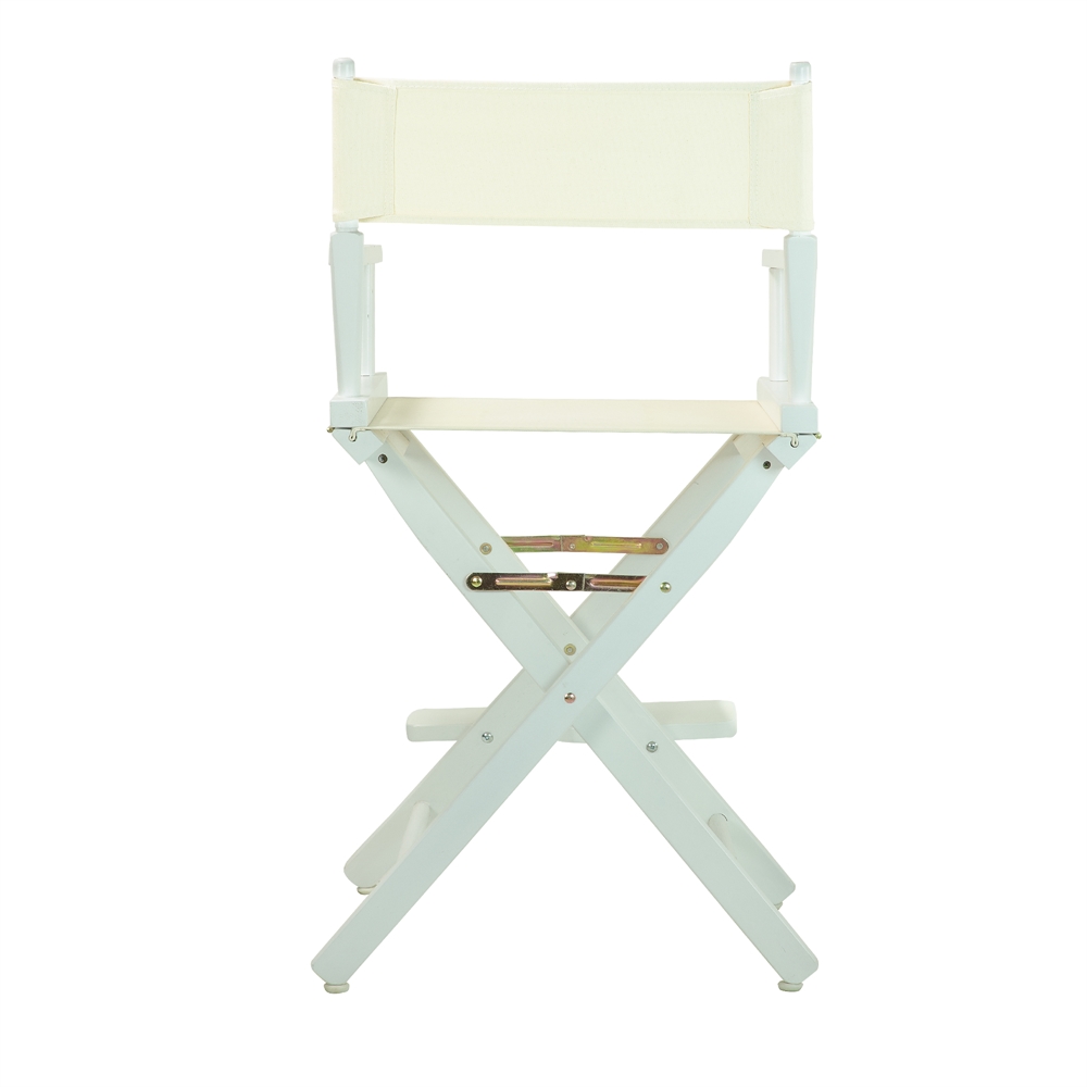 24" Director's Chair White Frame-Natural/Wheat Canvas. Picture 4