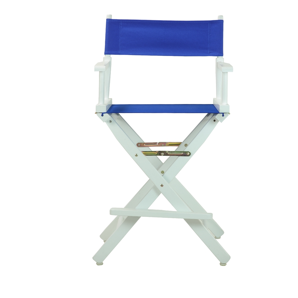 24" Director's Chair White Frame-Royal Blue Canvas. Picture 1