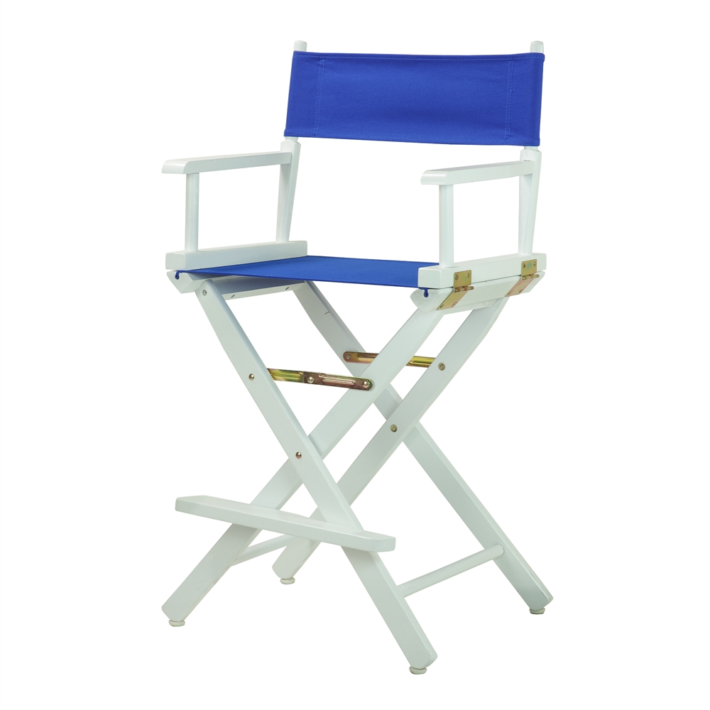24" Director's Chair White Frame-Royal Blue Canvas. Picture 2