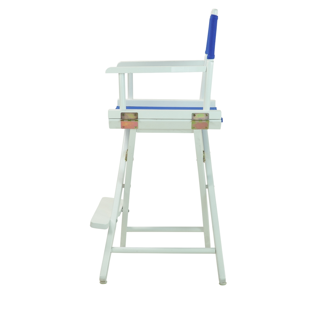 24" Director's Chair White Frame-Royal Blue Canvas. Picture 3