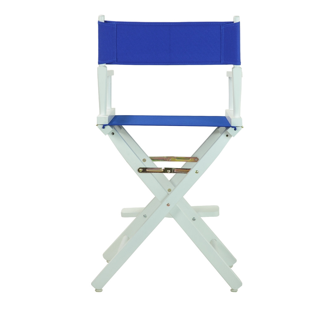 24" Director's Chair White Frame-Royal Blue Canvas. Picture 4