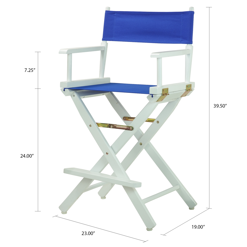 24" Director's Chair White Frame-Royal Blue Canvas. Picture 5