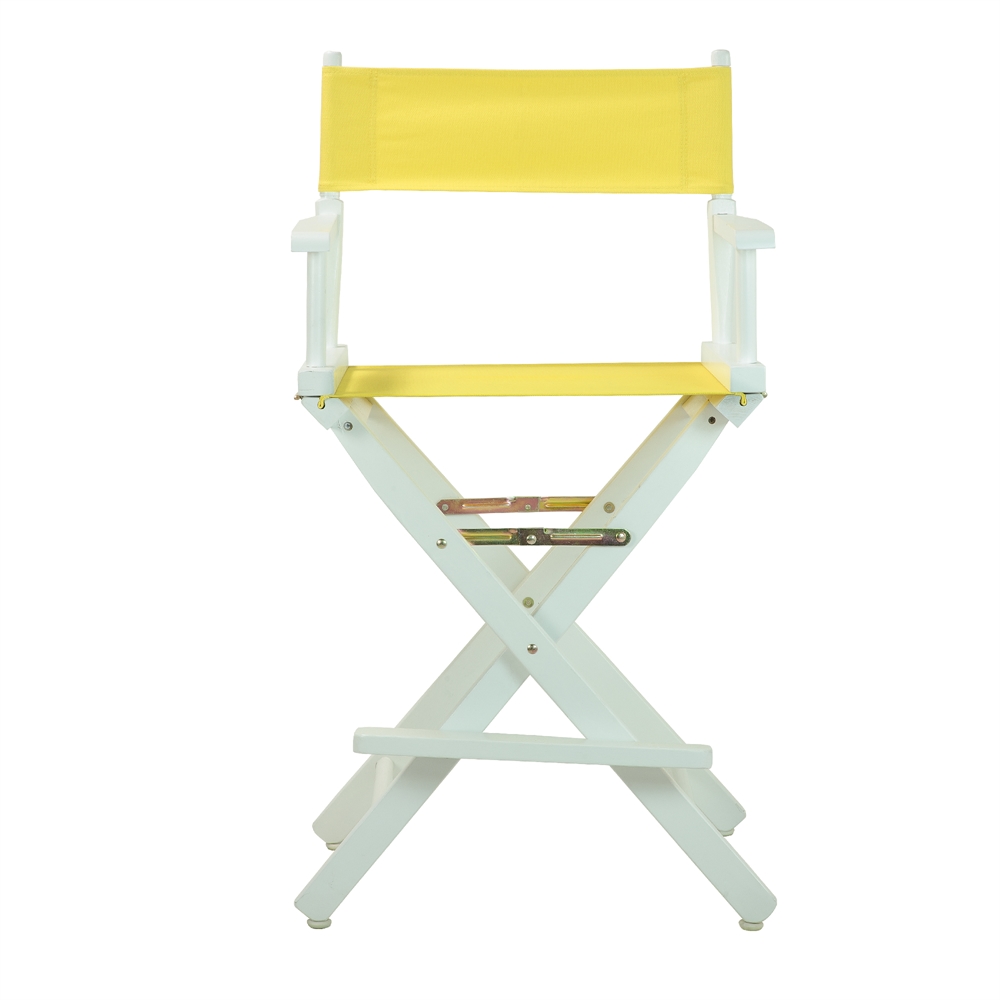 24" Director's Chair White Frame-Yellow Canvas. Picture 1