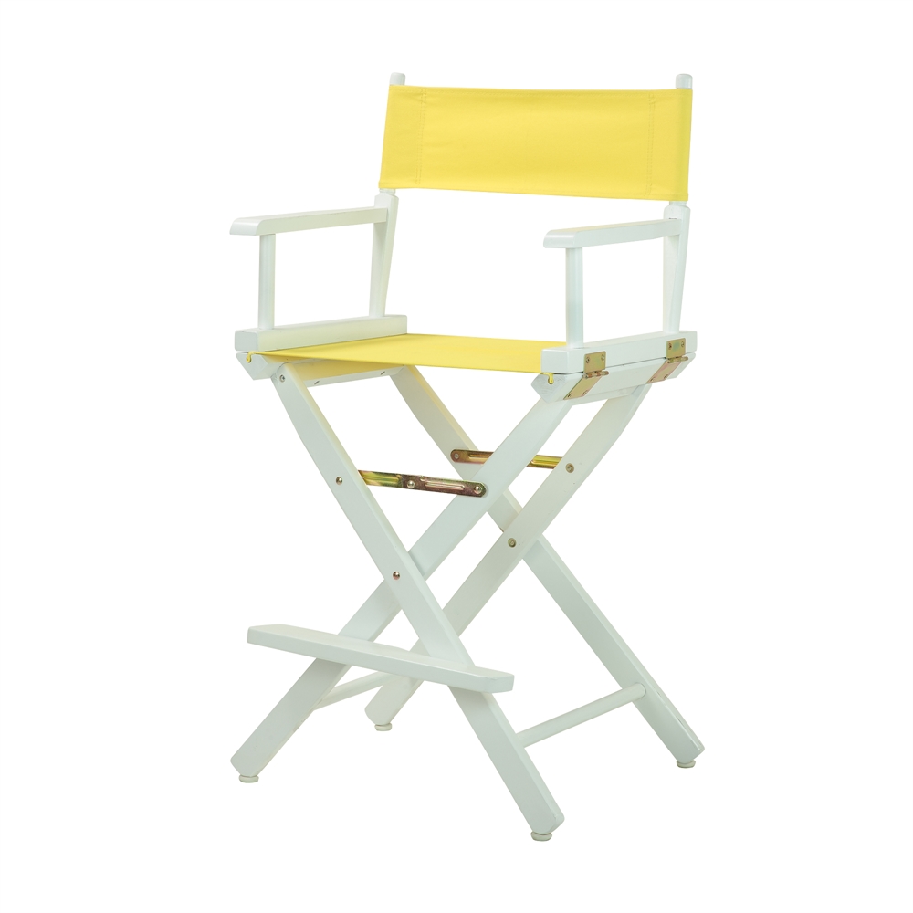 24" Director's Chair White Frame-Yellow Canvas. Picture 2