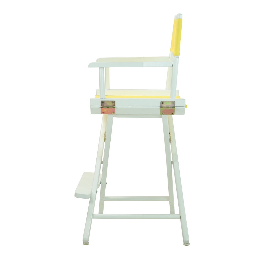 24" Director's Chair White Frame-Yellow Canvas. Picture 3