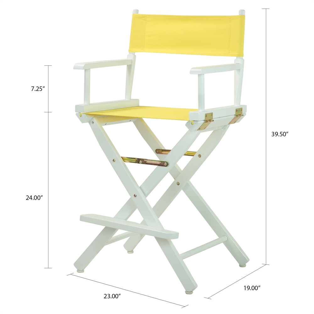24" Director's Chair White Frame-Yellow Canvas. Picture 5