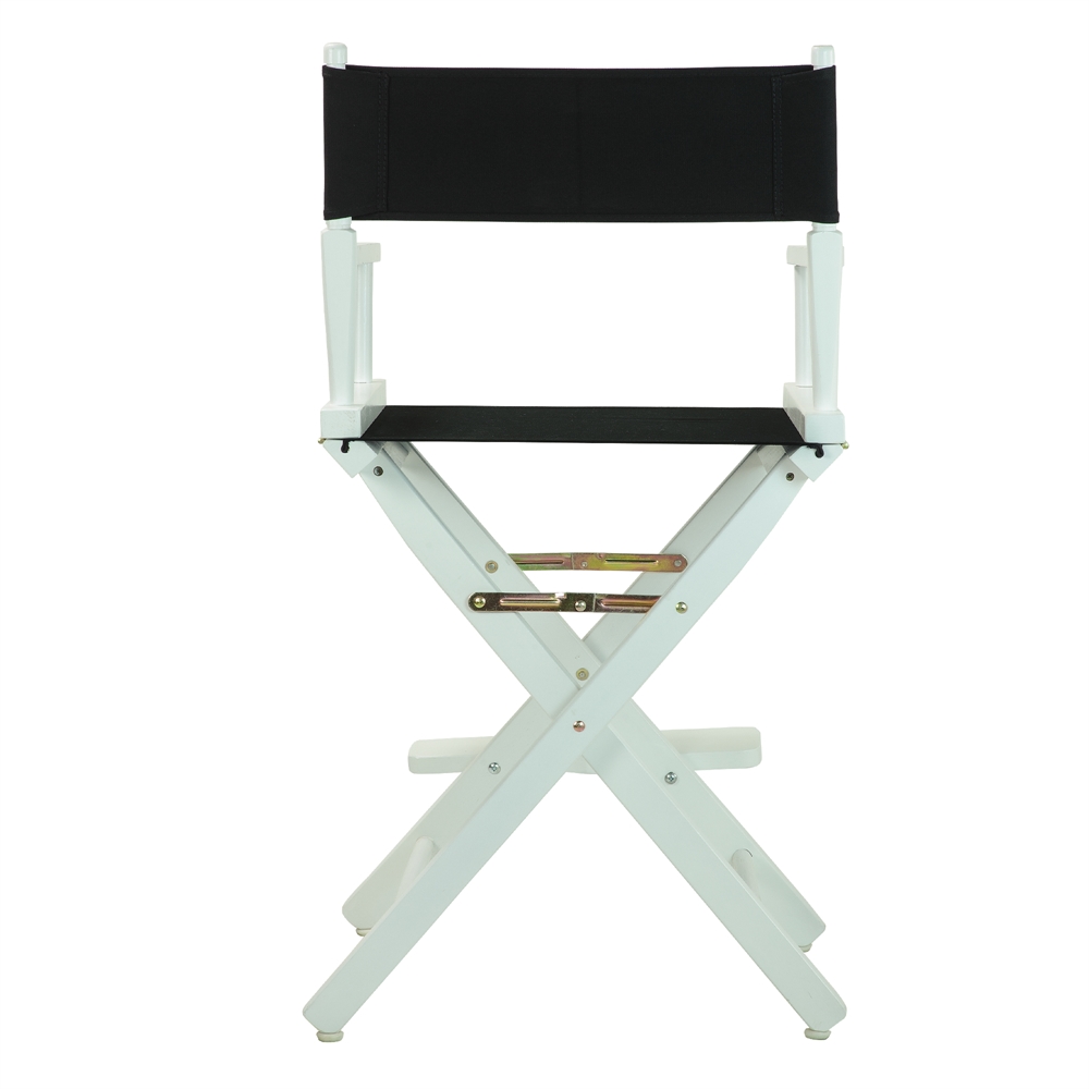 24" Director's Chair White Frame-Black Canvas. Picture 4