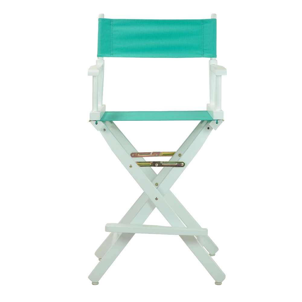 24" Director's Chair White Frame-Teal Canvas. Picture 1