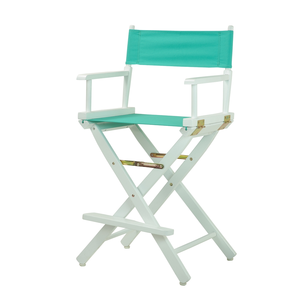 24" Director's Chair White Frame-Teal Canvas. Picture 2