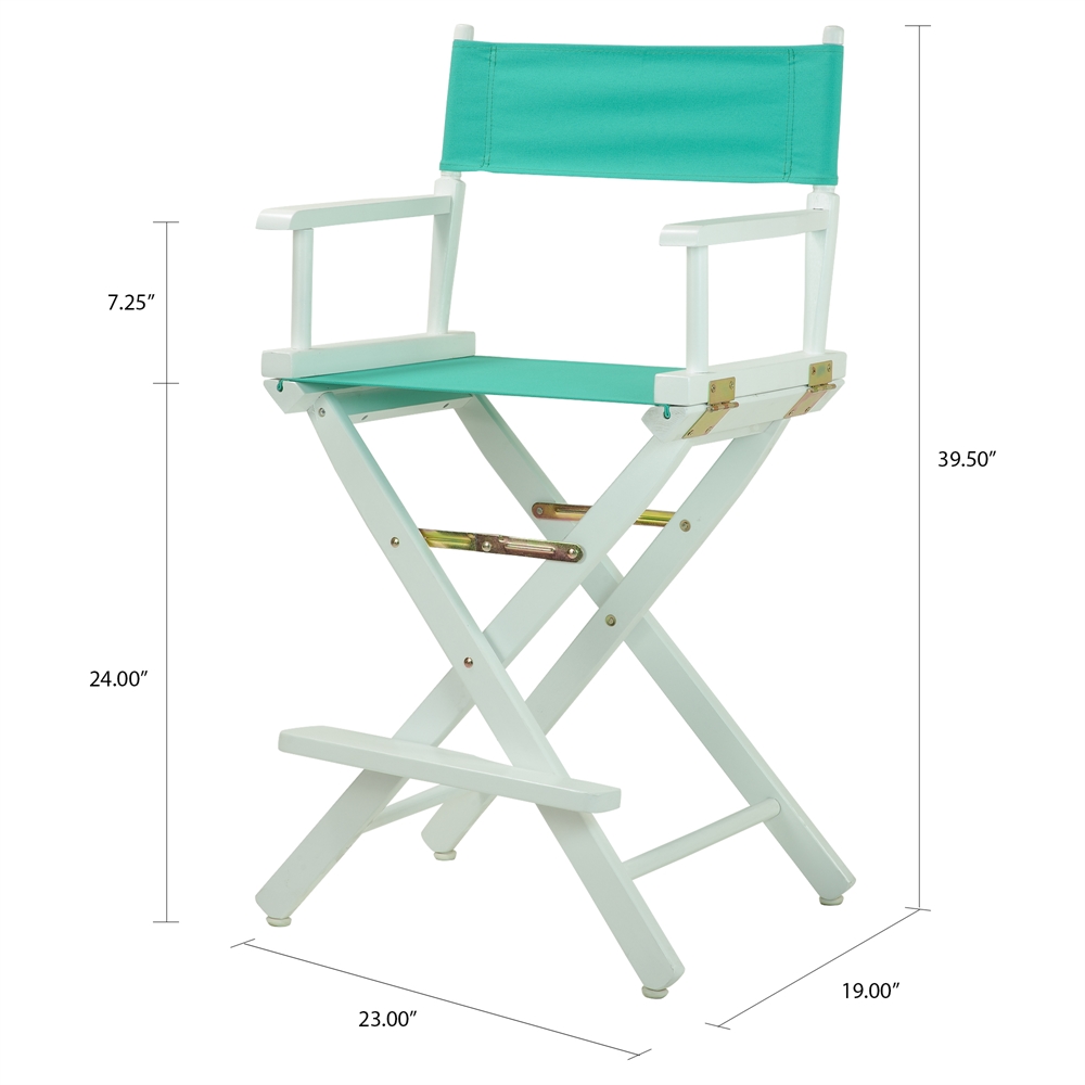 24" Director's Chair White Frame-Teal Canvas. Picture 5