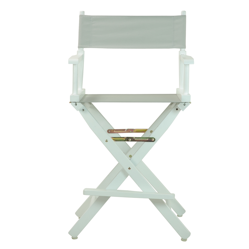 24" Director's Chair White Frame-Gray Canvas. Picture 1