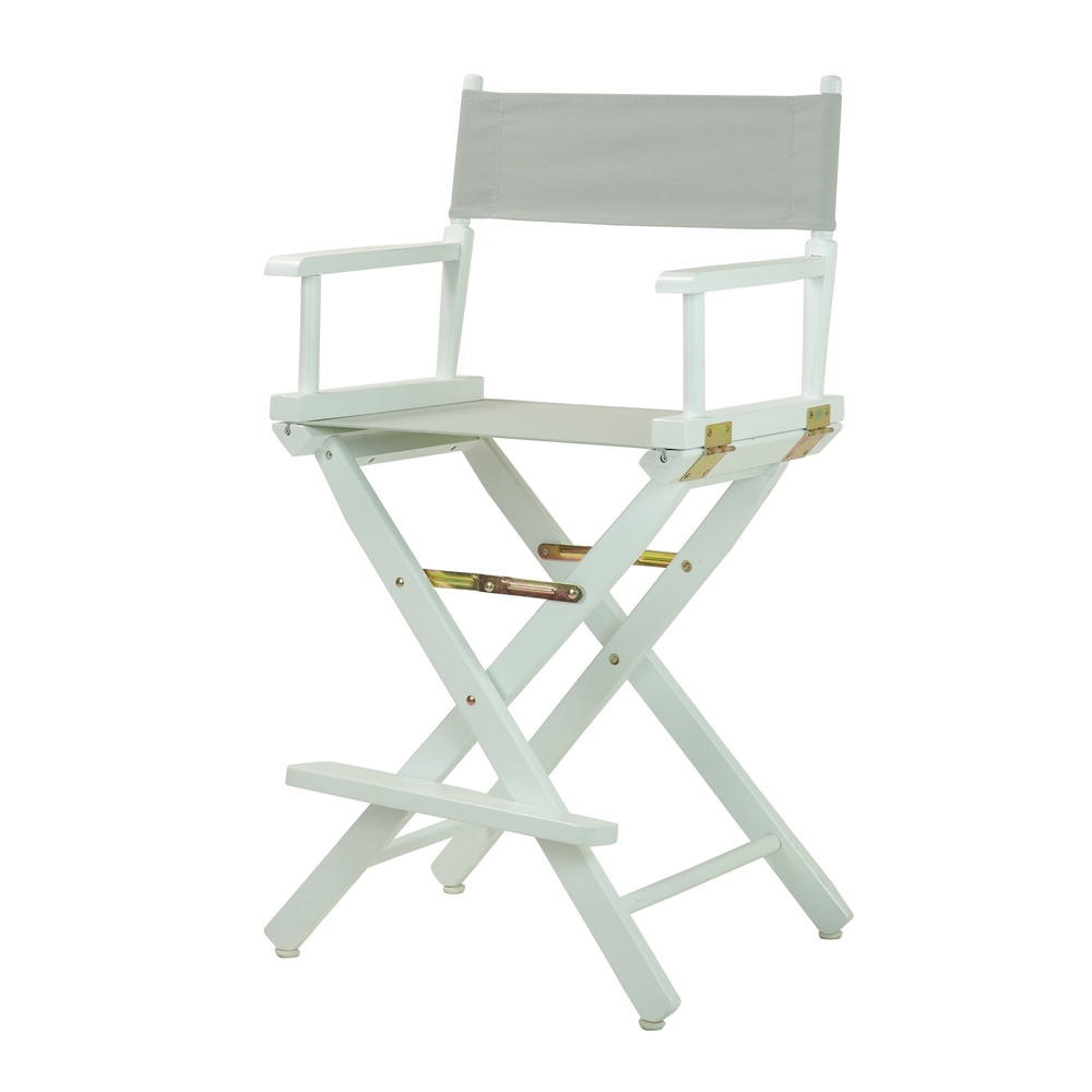 24" Director's Chair White Frame-Gray Canvas. Picture 2