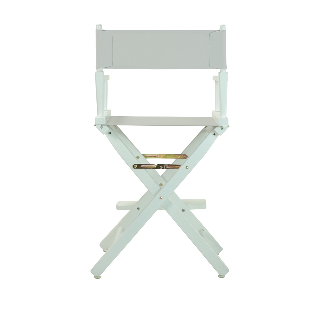 24" Director's Chair White Frame-Gray Canvas. Picture 4