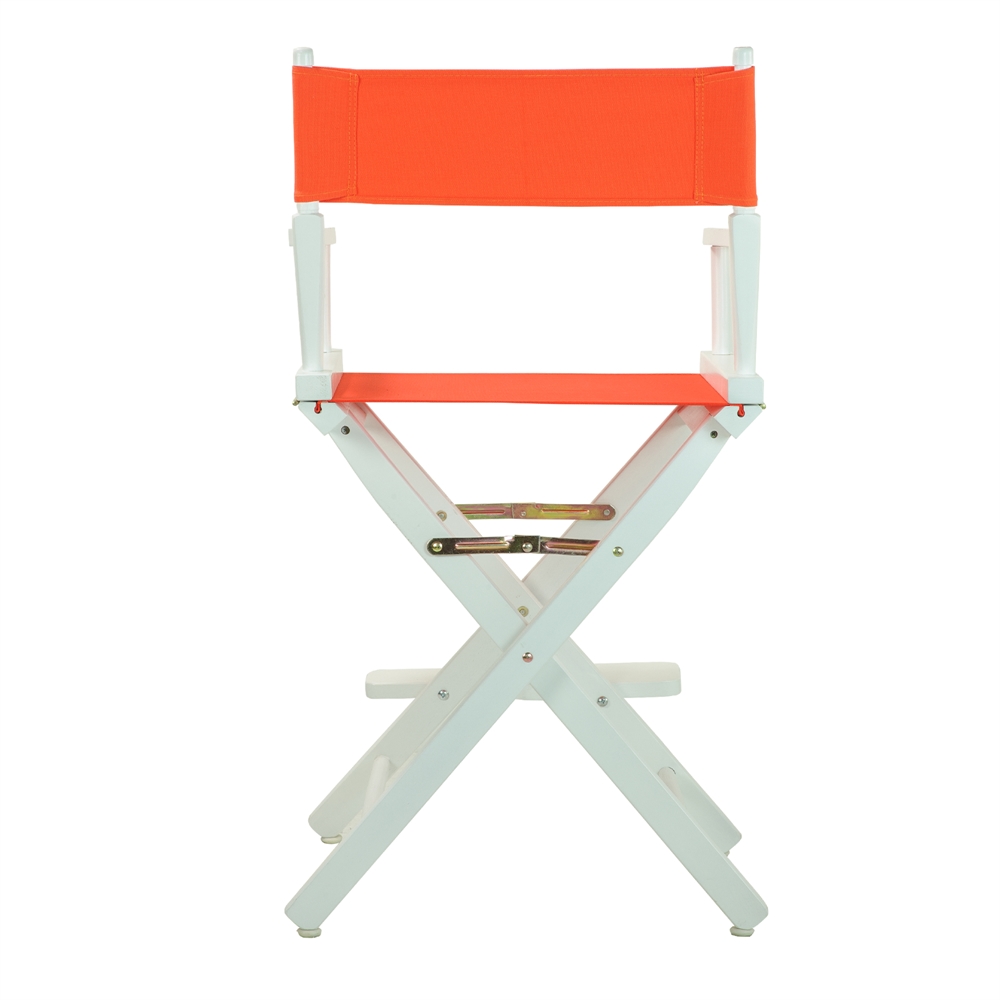 24" Director's Chair White Frame-Orange Canvas. Picture 4