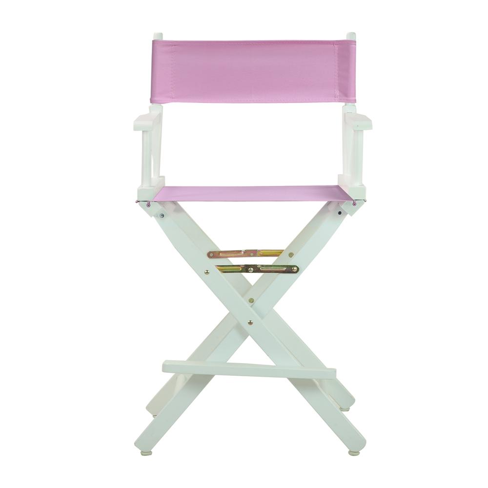 24" Director's Chair White Frame-Pink Canvas. Picture 1