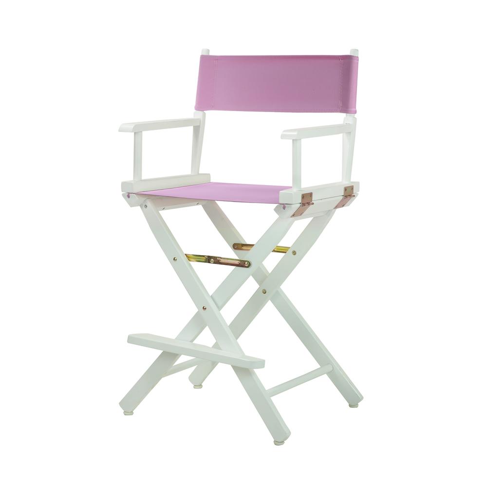 24" Director's Chair White Frame-Pink Canvas. Picture 5