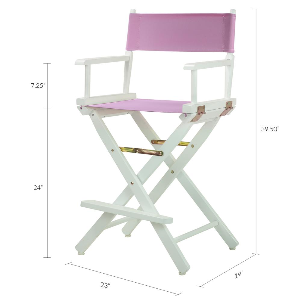 24" Director's Chair White Frame-Pink Canvas. Picture 6