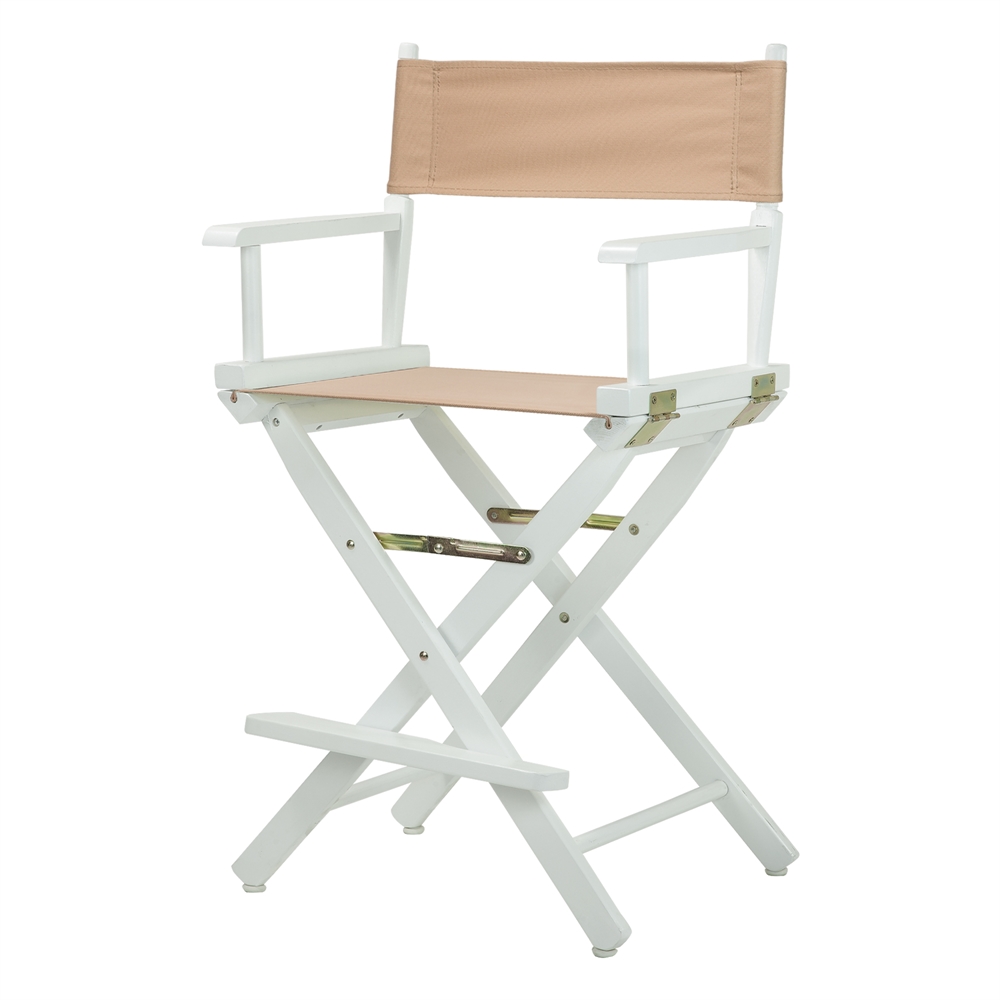 24" Director's Chair White Frame-Tan Canvas. Picture 2