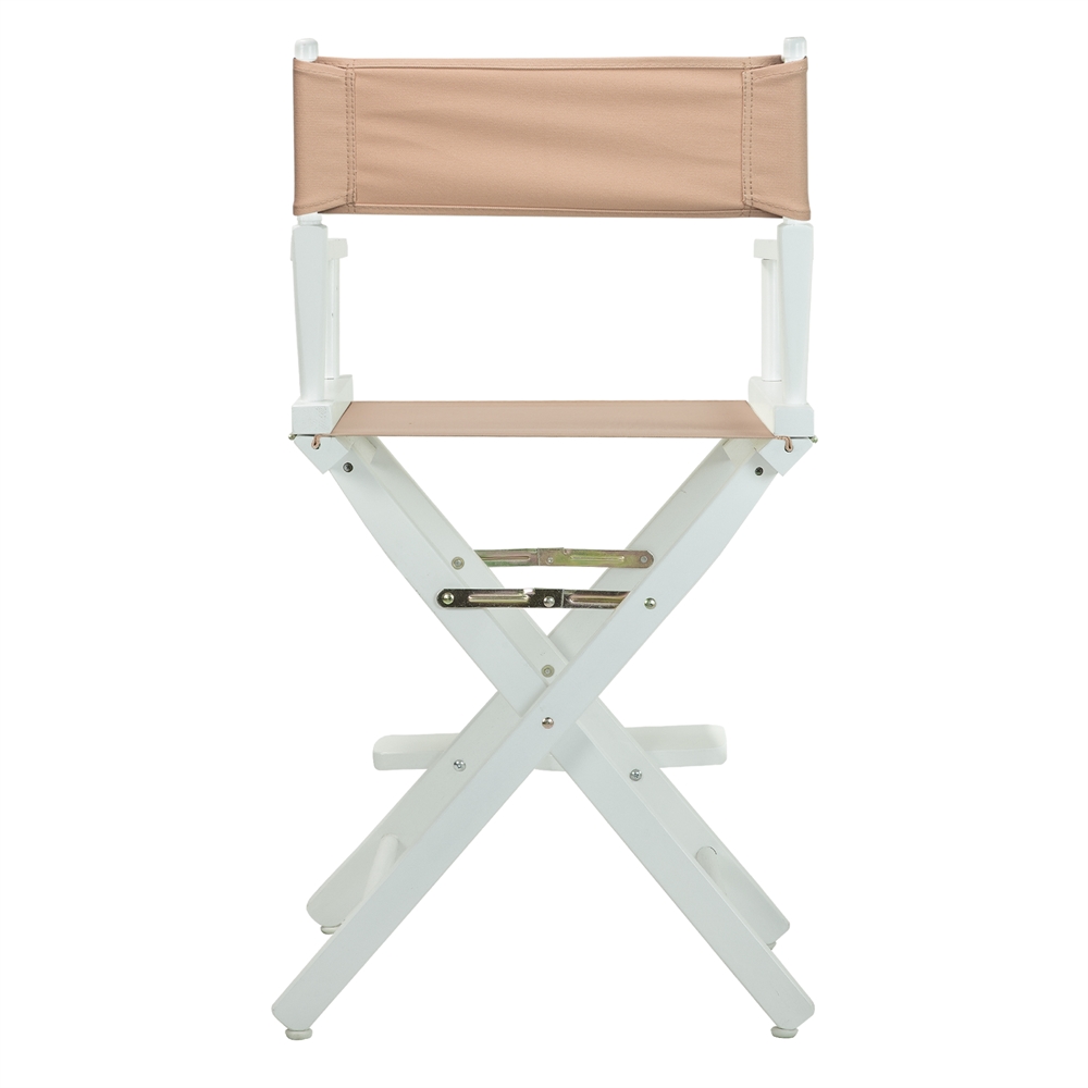24" Director's Chair White Frame-Tan Canvas. Picture 4
