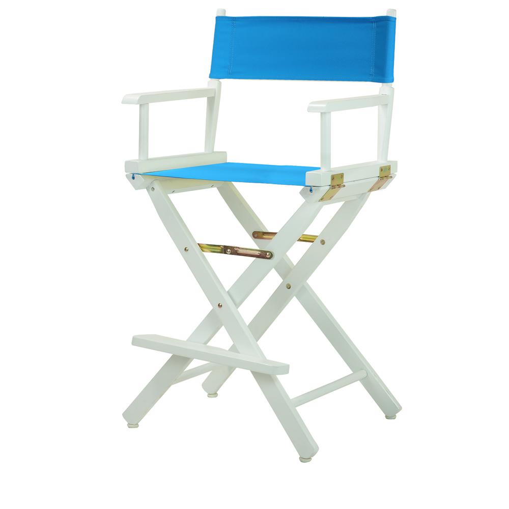 24" Director's Chair White Frame-Turquoise Canvas. Picture 5